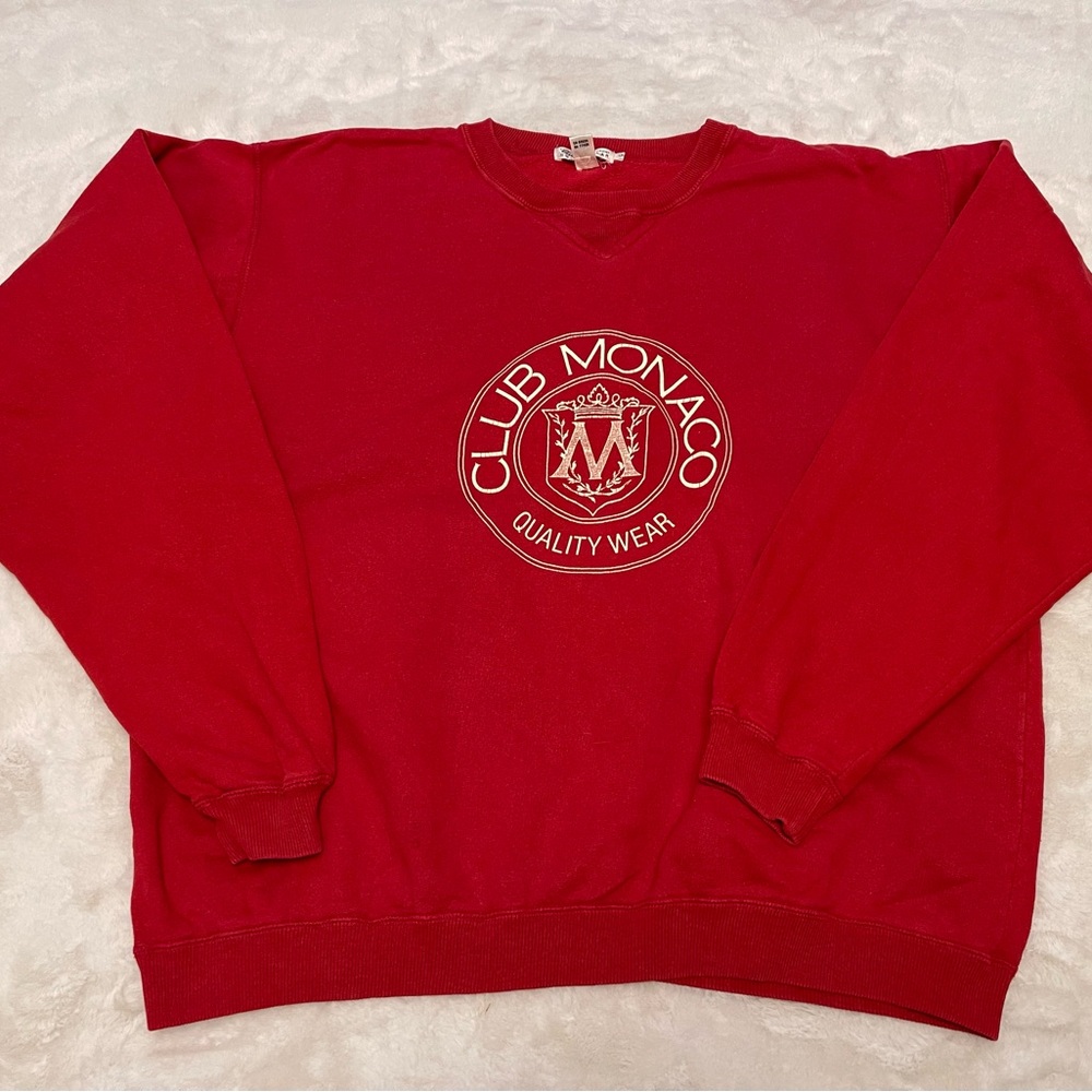 Club Monaco Bold Red Crewneck Sweater